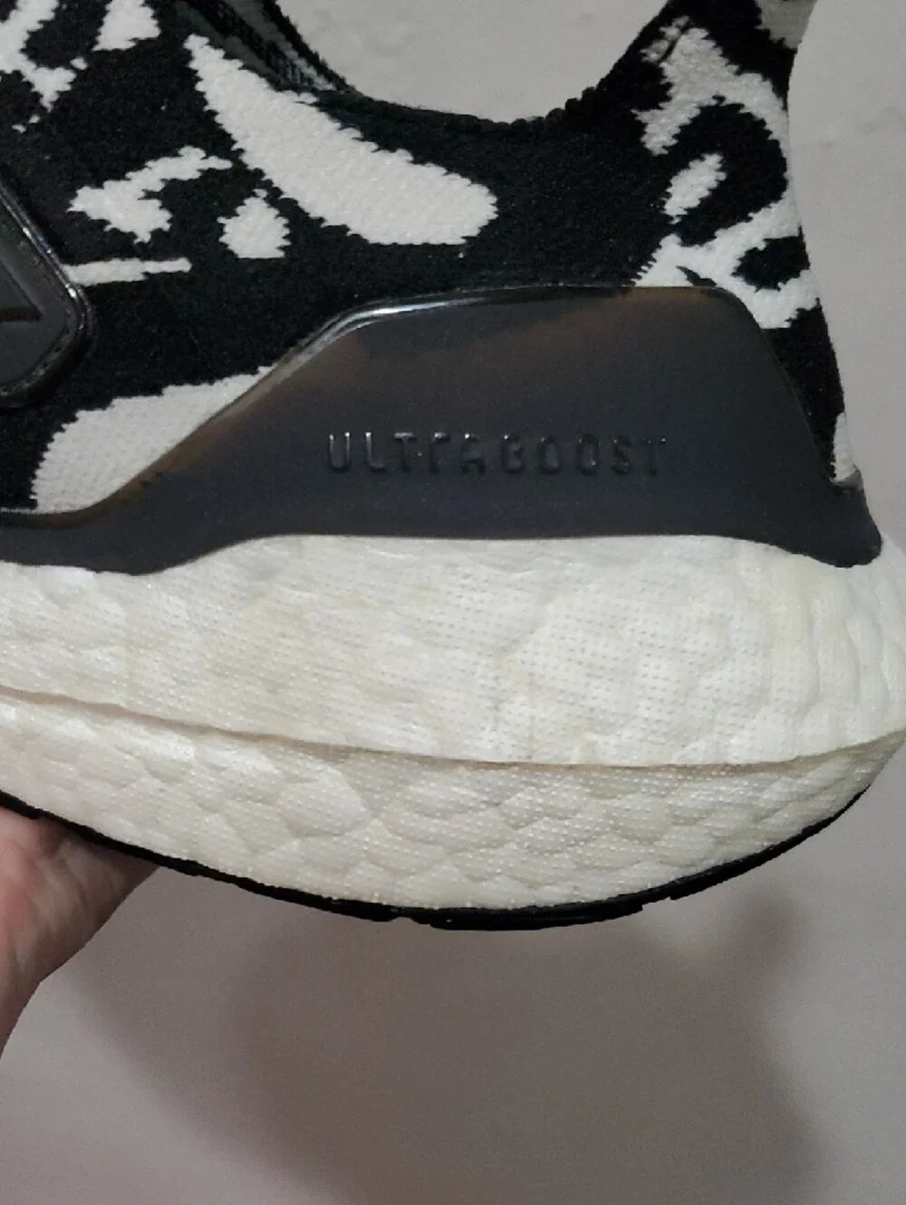 Adidas Ultraboost 22 Knit Running Shoe In Black & White Zebra